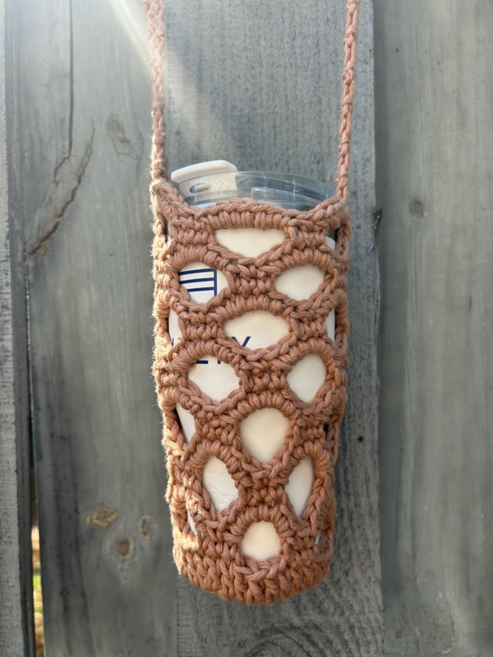Custom crochet tumbler holder